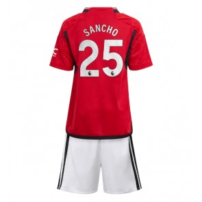 Manchester United Jadon Sancho #25 Hemmaställ Barn 2023-24 Kortärmad (+ Korta byxor)